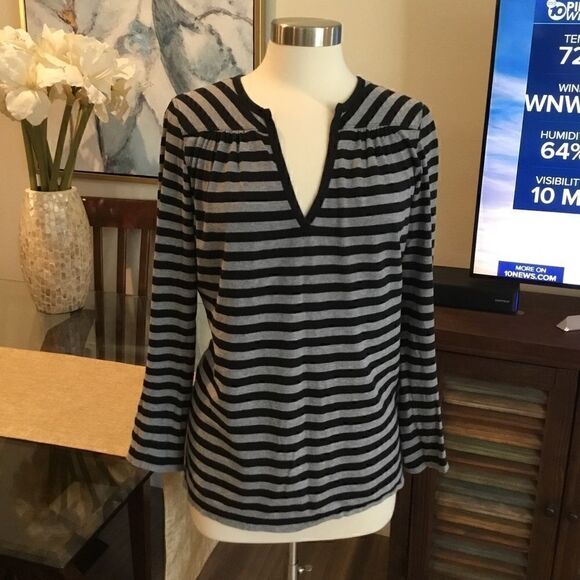 LONG SLEEVES NY & C SPORT STRIPES BLACK AND GRAY T-SHIRT - Picture 4 of 7